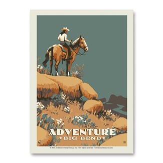Adventure Big Bend Horseback Vert Sticker