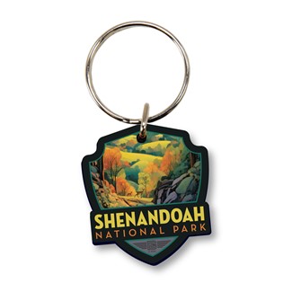 Shenandoah NP Rolling Hills Emblem Wood Key Ring