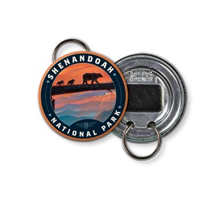 Shenandoah NP Bear Crossing Circle Bottle Opener Key Ring