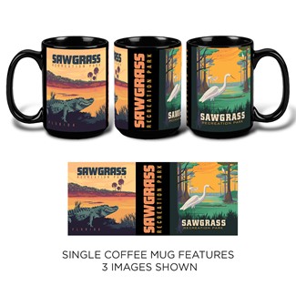 Sawgrass Rec Park Gator/Egret Black Mug