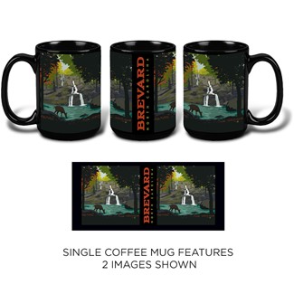 Brevard , NC Deer Waterfall Black Mug