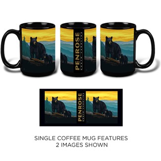 Penrose, NC Bear & Cub Black Mug