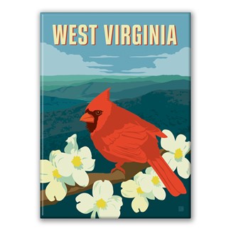 West Virginia Cardinal Magnet