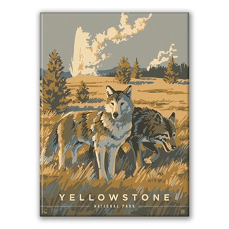 Yellowstone NP Wandering Wolves Magnet
