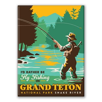 Grand Teton NP Snake River Fly Fishing Magnet