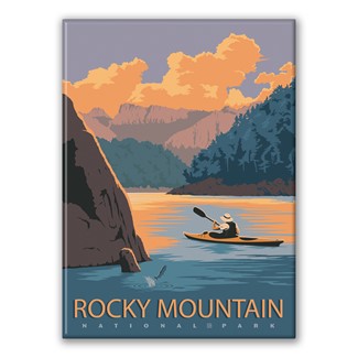 Rocky Mountain NP Kayak Magnet