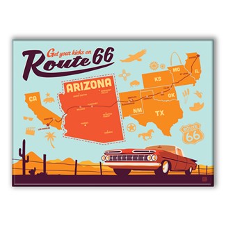 Route 66 Map AZ Magnet