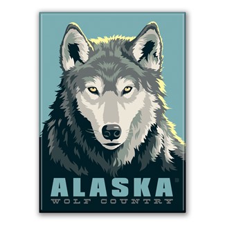 AK Wolf Country Magnet