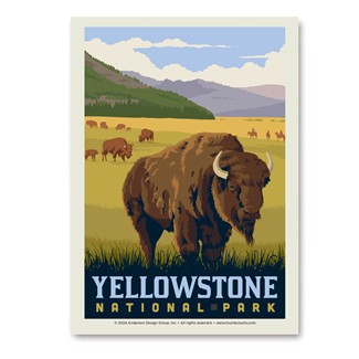 Yellowstone NP Bison Field Vert Sticker