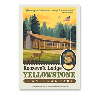 Yellowstone NP Roosevelt Lodge Vert Sticker