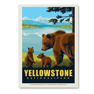 Yellowstone NP Wildlife Bears Vert Sticker