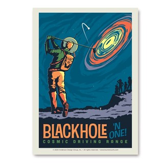 Black Hole in One Space Golf Vert Sticker