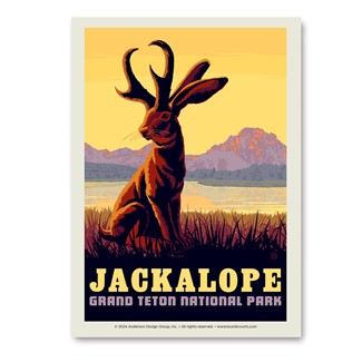 Grand Teton NP Jackalope Vert Sticker