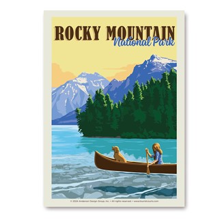 Rocky Mountain NP Canoe Vert Sticker