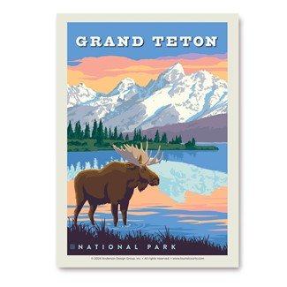 Grand Teton NP Bull Moose Vert Sticker