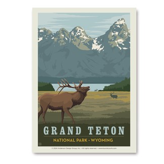 Grand Teton NP Bugling Elk Vert Sticker