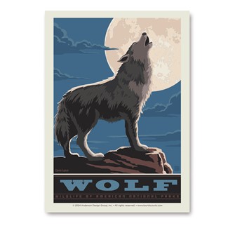 Wildlife Wolf Vert Sticker