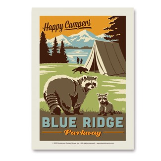 Blue Ridge Parkway Happy Campers Vert Sticker