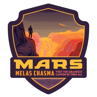 Mars Melas Chasma Emblem Sticker