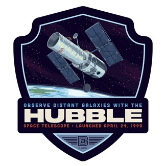NASA 1990 Hubble Space Telescope Emblem Sticker