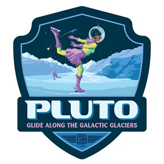 Pluto Ice Skating Emblem Sticker
