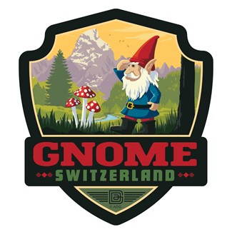 Mythical Creatures Swiss Gnome Emblem Sticker