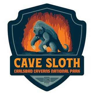 Carlsbad Caverns NP Cave Sloth Emblem Sticker