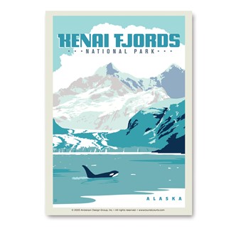Kenai Fjords NP Whale Vert Sticker
