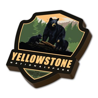 Yellowstone NP Black Bear Family Emblem WM