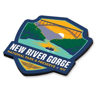 West Viriginia New River Gorge Emblem Wood Magnet