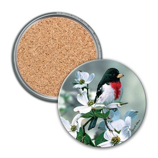 Rose Grosbeak Circle Coaster