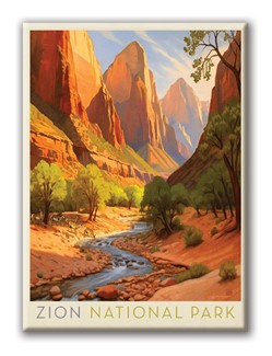 Zion NP Pronghorn Antelopes Magnet