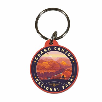 Grand Canyon NP Mather Point Sunset Wood Key Ring