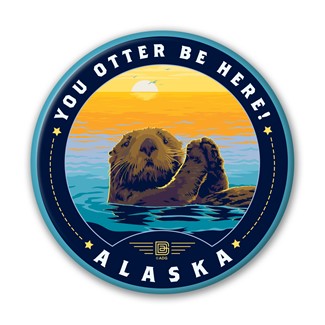 AK Otter Be Here Circle Magnet