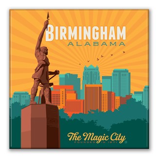 Birmingham Alabama Square Magnet