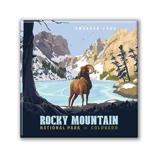 Rocky Mountain NP Emerald Lake Square Magnet
