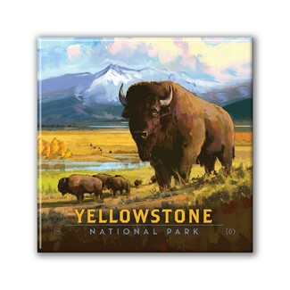 Yellowstone NP American Bison Square Magnet