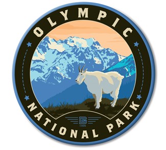 Olympic NP Mountain Goat Circle Magnet