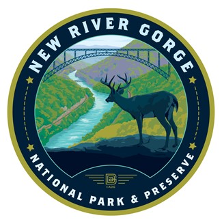 New River Gorge NP & Preserve Landscape Circle Sticker