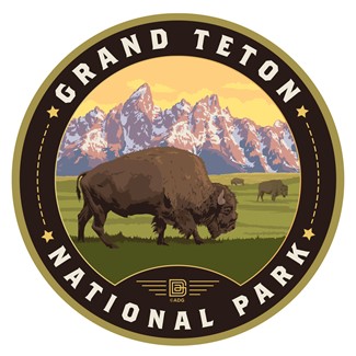 Grand Teton NP Bison Enjoy Circle Sticker