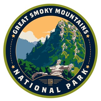 Great Smoky Mountains NP Chimney Tops Circle Sticker