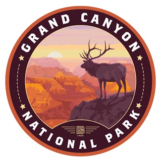 Grand Canyon NP Elk Circle Sticker
