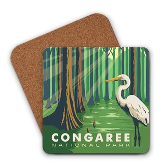 Congaree NP Great Egret Coaster