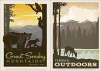 Rather Be Outdoors & Great Smoky Mountaintop Vinyl Magnet Set
