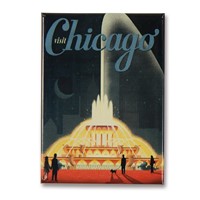 Chicago Buckingham Fountain Metal Magnet