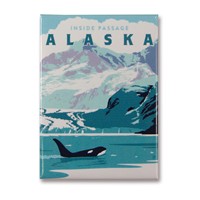 Alaska Inside Passage Orca Metal Magnet
