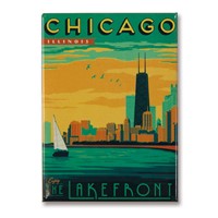 Chicago Lakefront Metal Magnet