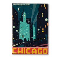 Chicago Modern Magnificent Mile Metal Magnet