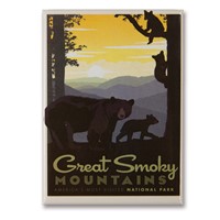 Great Smoky Mountains NP Mama Bear & Cubs Magnet