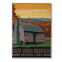 Great Smoky Cabin Metal Magnet